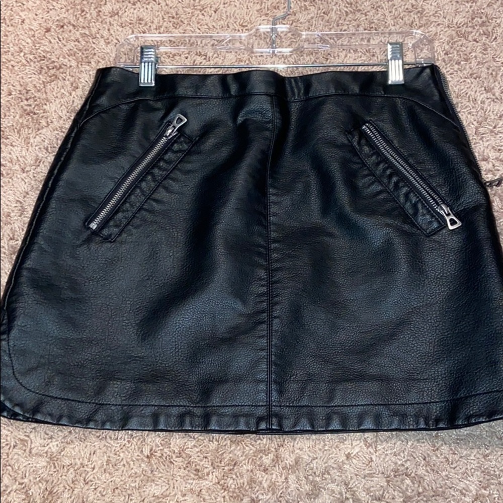 Black leather skirt